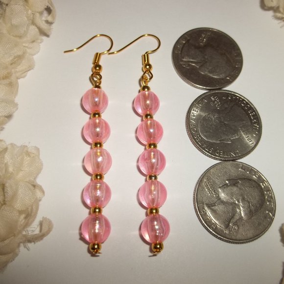 Dangle Drop Earrings For Women Party Fashion Jewelry Women's AB Pink Gold C310 - Picture 3 of 9